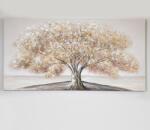 Estetic Vászonkép 60x120x3cm fehér-arany-barna-rózsaszín, virágzó fa