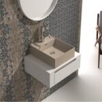 Inter Ceramic Мивка за баня ICP 6029/38338C + Мебел за баня, Inter Ceramic, стенен монтаж, iStone, бял + капучино мат, 60х50х20см + 38х48х12.5см (6029 / 38338C)
