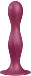 Satisfyer Double Ball-R - dildo cu ventuză și greutăți - roșu (4061504048680) Dildo
