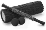  Masszázs készlet, izomlazító 3 részes, henger 45×13, 5 cm, fekete, praktikus tárolózsákkal, műanyag, hab (HOP1001332)