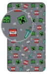 Jerry Fabrics Сив еластичен единичен памучен детски чаршаф 90x200 cm Minecraft "We got this" - Jerry Fabrics (24FT244)