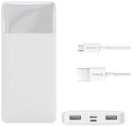 Baseus PPBD050002 Külső Akkumulátor - 10000 mAh, Vezetékes Töltés, Fehér