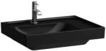 Laufen MEDA Mosdó 60 × 46 cm, jobb polcos, alsó éle csiszolt, túlfolyónyílás nélkül, egy csaplyukkal, Matt Fekete H8181117161111 (H8181117161111)