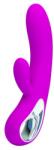 Pretty Love Elmer Vibrator Iepuras Fucsia din Silicon cu Doua Motorase Reincarcabil Design Ergonomic Vibrator