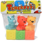  Gumiállatok fürdőjáték kockákkal 6 db-os készlet