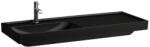 Laufen MEDA Mosdó 120 x 46 cm, jobb polcos, túlfolyónyílás nélkül, egy csaplyukkal, Matt Fekete H8171107161111 (H8171107161111)