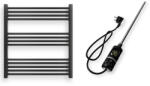  Törölközőszárító radiátor elektromos fűtőpatronnal 75 x 80 cm - Nero Italia C-400W (fekete)
