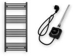  Törölközőszárító radiátor elektromos fűtőpatronnal 60 x 130 cm - Nero Italia AF-14-400W (fekete)