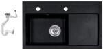Laneo L725-43C Gránit Mosogató + Szifon (fekete)
