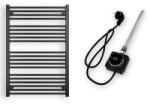  Törölközőszárító radiátor elektromos fűtőpatronnal 75 x 110 cm - Nero Italia AF14-600W (fekete)