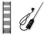 Törölközőszárító radiátor elektromos fűtőpatronnal 40 x 160 cm - Nero Italia C-400W (fekete)