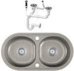 NERO G770-40SZ Gránit Mosogató + dugóemelő (szemcsés szürke)