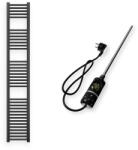  Törölközőszárító radiátor elektromos fűtőpatronnal 30 x 180 cm - Nero Italia C-400W (fekete)