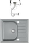 NERO AL-585SZM Gránit Mosogató + dugóemelő (matt szürke)