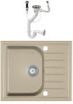 NERO AL-585B Gránit Mosogató + dugóemelő (bézs)