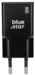 Blue Star Зарядно 220V Blue Star Slim GaN, 2x USB-C, QC4.0, PD, 3A, 30W, TFK-SC-30WCC, черен (TFK-SC-30WCC)