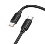 hoco. X115 USB-C to USB-C adatkábel, töltőkábel, fekete (240W, 5A, 1m)