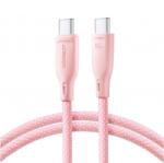JOYROOM S-A34 USB-C to USB-C adatkábel, töltőkábel, pink (60W, 3A, 1m)