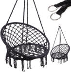  Gólyafészek karosszék hinta háttámlával fekete 80cm