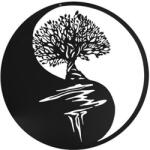  Exod MRWA-14 Fali fém dekoráció, jin-jang életfa (21081T_smp)