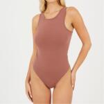 Brave Soul Дамска фланелка Brave Soul Womens Soft Jersey Racer Back Bodysuit - Deep Taupe