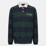 Jack Wills Блуза с яка Jack Wills Men's Cotton Long Sleeve Rugby Polo Shirt - Pine/Navy