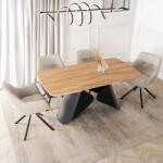  Bővíthető Kerámia Étkezőasztal Tölgy/Fekete Színben. VERONA 160-240 cm (ME-ME-VERONA-D-CZ-CER-S160-220)