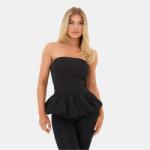 I Saw It First Bubble Hem Top - Black