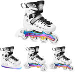 NILS Extreme Görkorcsolya LED 4az1 Rainbow cserélhető pengével hoki Nils Extreme NH10905 39 fehér|fekete|rózsaszín