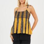 Brave Soul Дамски потник Brave Soul Womens Shirred Bust Vest with Floral Stripe Print - Yellow/Black