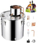 VEVOR Alkohol lepárló 50 literes rozsdamentes acél pálinkafőző rézspirálos hűtőrendszerrel, vízpumpával és hőmérővel