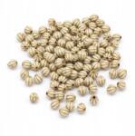 Mixform Akril gyöngyök, Kerek, Arany mintás, Szín: Bézs 7.5x8mm 106db/25g (13WB14333)