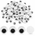 MIXFORM Élő szemek scrapbookinghoz és játékokhoz, kerek, fekete, 13x3mm, 100db (14WB9533)