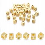 MIXFORM Gyöngy távtartó, sárgaréz, kockák, arany, 3x3x3mm, 50 db (13WB26666)