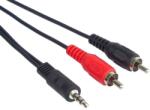 PremiumCord kábel, sztereó jack 3, 5mm-2×CINCH, 10m (8592220006327)