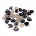 MIXFORM Biztonsági orrvédő játékokhoz, Műanyag, Fekete, 19x24mm, Pin: 5~6mm, 20db (13WB23910)