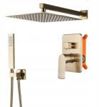 CHDE Falsík alatti zuhanyszett, arany matt, esőztető 25×25, zuhanyfej, kerámia fej (BPP-3290)