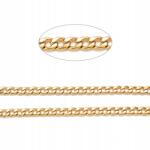 MIXFORM Rozsdamentes acél lánc, Hegesztés nélküli, 18K aranyozott, 6mm, 9x6x2mm, 1m (13WB32285)