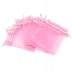  Organza ajándéktasak szalagokkal, rózsaszín, 10x8cm, 10db (13WB24917)