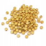 Mixform Műanyag Ccb gyöngyök, Lapos kerek, Betűk, Arany, 7x6mm, 20g~130db (13WB30377)