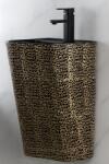  Lavoar suspendat, ceramica sanitara, finisaj negru glazurat auriu , 40 A 38 A 48 cm - P111CR4 (C1416)