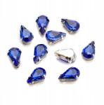 MIXFORM Varrható strasszok kosárban, üveg és sárgaréz, csepp, 8x5.5x4mm, 10db (13WB29883)