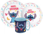 Disney Lilo és Stitch étkészlet, micro műanyag szett 390 ml-es bögrével