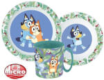Ludo Studio Bluey Leaves étkészlet, micro műanyag szett 390 ml-es bögrével