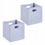 Relaxdays Filc tároló doboz, 2 db, összecsukható, antracit (10046022)