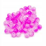 Mixform Akril gyöngyök Crackle Átlátszó Kerek Lila 10mm, 25g~45db (13WB29546)