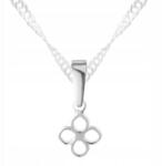 Larezo Ezüst nyaklánc négylevelű lóhere virággal a boldogsághoz Ezüst 925 (łańcuszek damski blaszka wisiorek koniczynka)