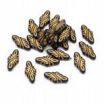 Mixform Akril gyöngyök, Rombusz, Arany minta, Szín: Fekete 30x14x5.5mm 20db (13WB14392)