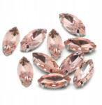 MIXFORM Varrható strasszok kosárban, Üveg és sárgaréz, Lószem 15x7mm, 10db