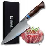 Bestselection Profi Szakácskés Damaszkuszi Acélból, Fa Nyéllel, Kézzel Kovácsolt (tasak nóż szefa kuchnii profesjonalny BDW-01)